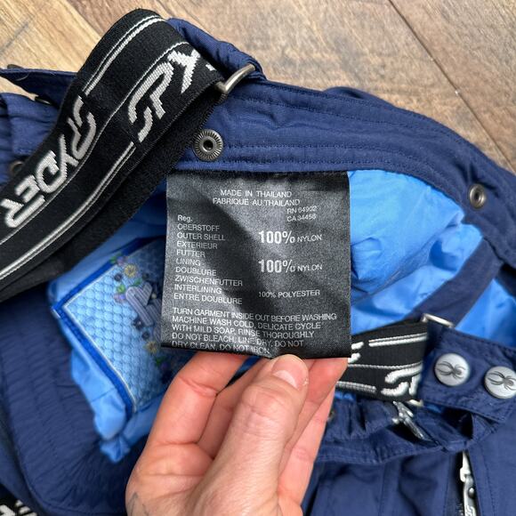 Vintage Spyder Snow Pants Bib Girls Size 20 Blue Skiing Winter Windbreaker‎ 3763 - Picture 7 of 16